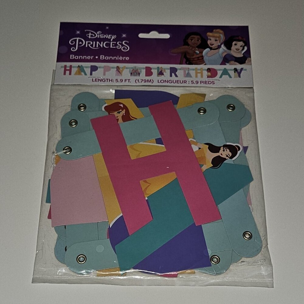 NEW Disney Princess Happy Birthday Banner Unique Party Supplies Decoration